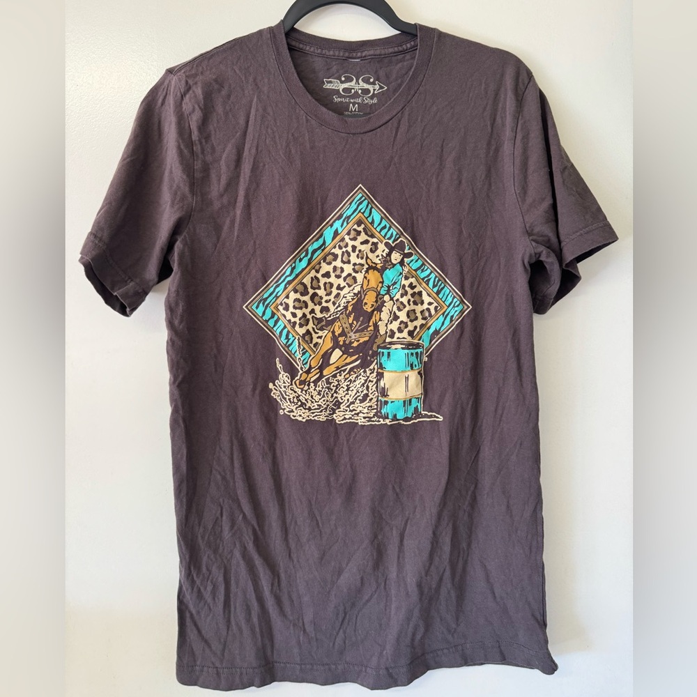 Brown barrel racing T-shirt
